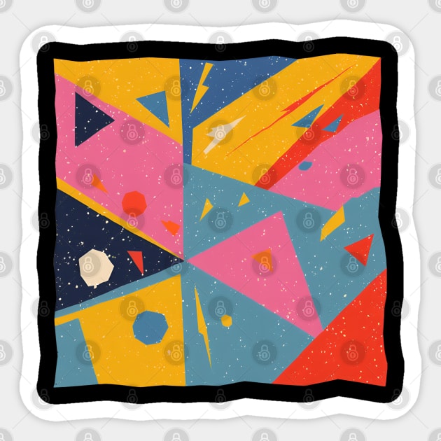 Bold Abstract Shapes - Colorful Geometric Risograph Sticker by TuncGK